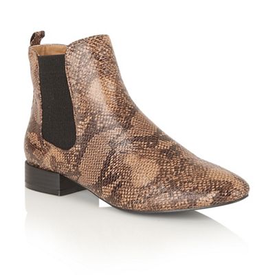 Dolcis Brown Snake 'Jenna' ankle boots